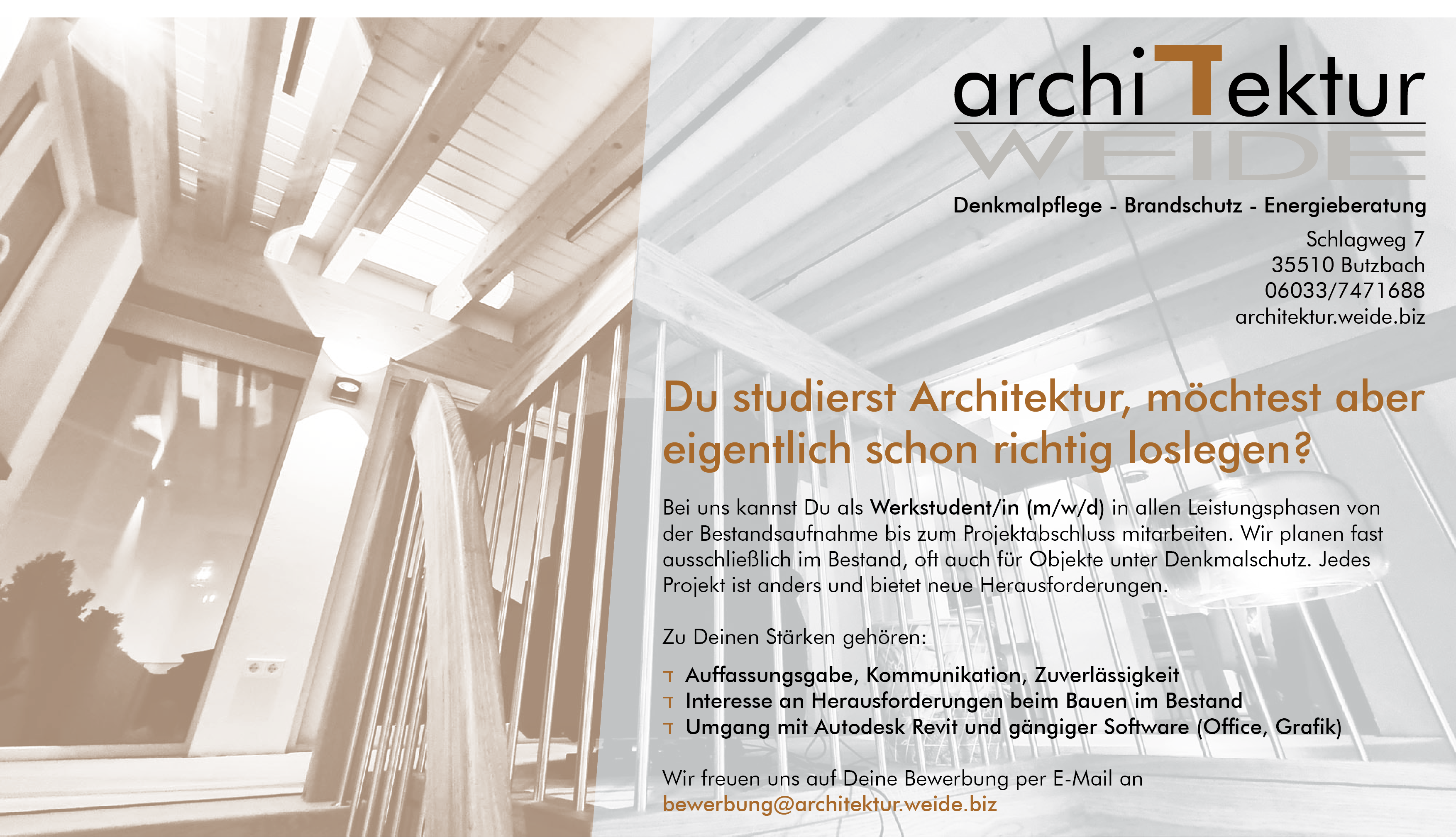 archiTektur WEIDE - Werkstudent/in gesucht